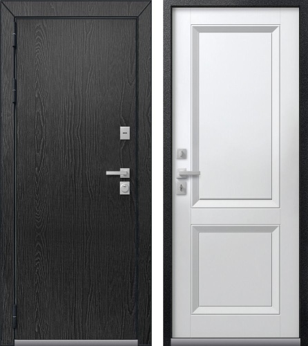 Центурион Т-3-2025 PREMIUM Чёрный муар+МДФ Распил графит-Кашемир белый